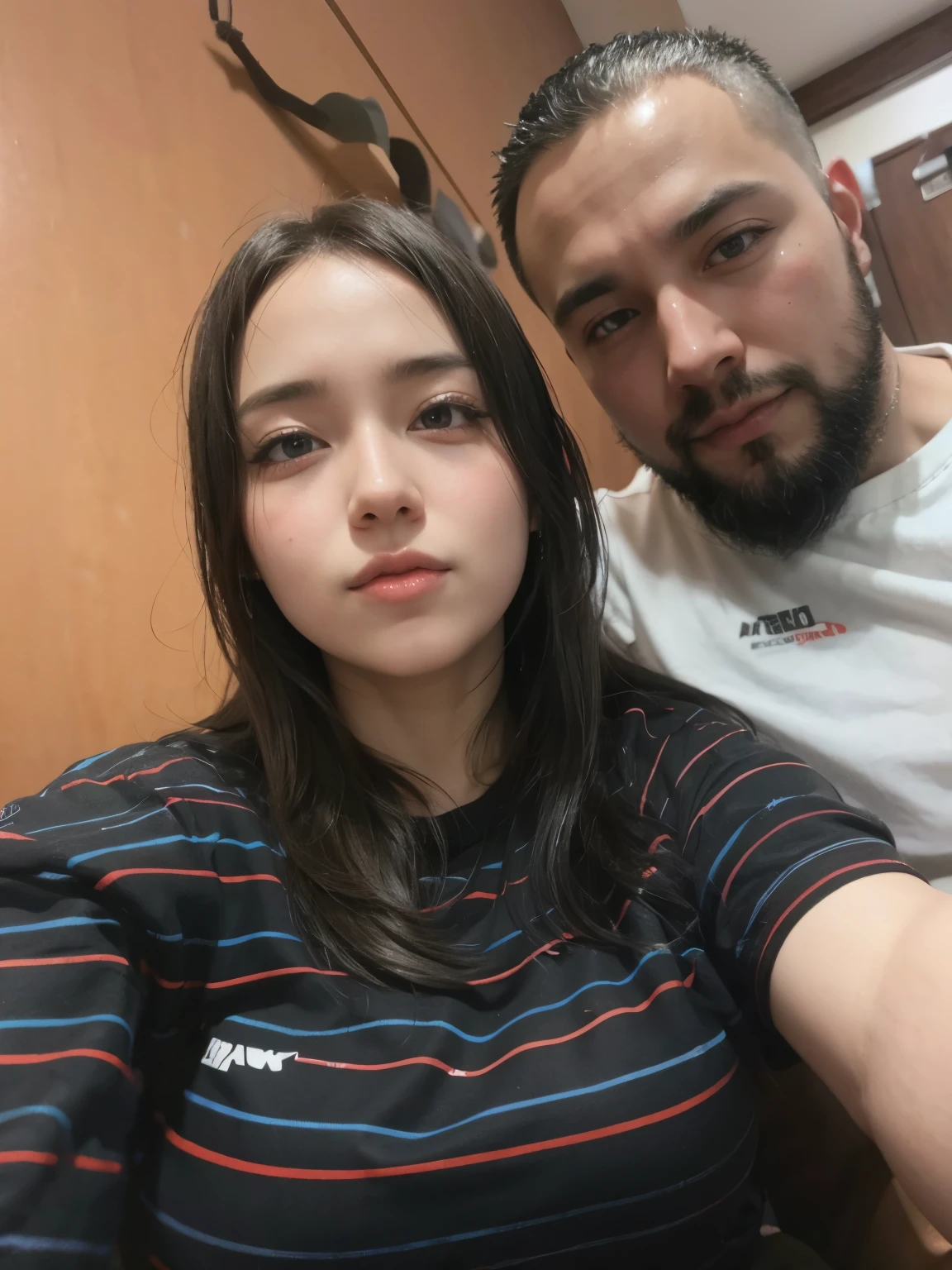 Create an anime style image of this couple