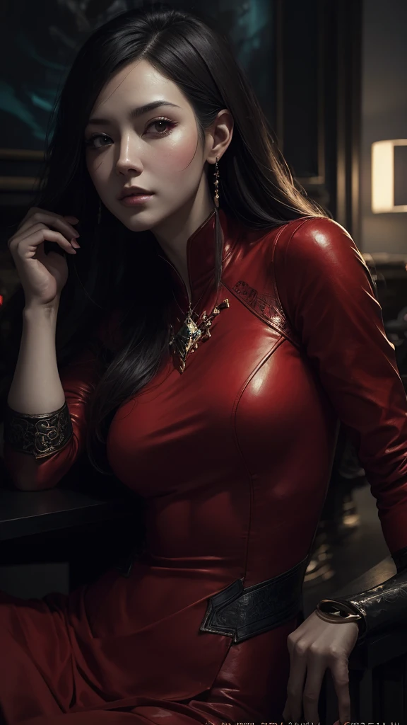 Close up portrait of woman in angular red dress, art gelm detailed, Inspired by Run In, art gelm and ruan jia, Beautiful character drawings, style of art gelm, ruan jia and art gelm, art gelm. Anime illustration, extremely detailed art gelm, in style of art gelm, Inspired by Ju Lian