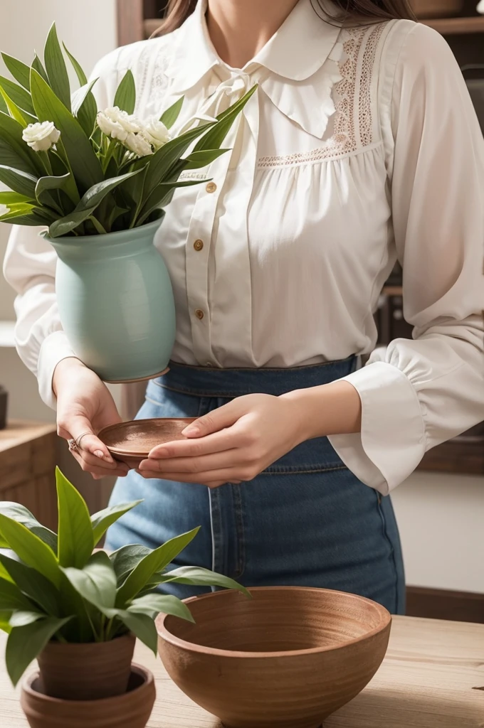 Create a Christian blouse with the hands of a potter on the vase and with the phrases in Portuguese:

May the Lord allow us to always keep our eyes focused on the Potter&#39;s great plan; and when acute afflictions make us roll over the wheel, we can rejoice, because the plan is being carried out and that we are presented in integrity, shaped by the hands of the Creator.

God intends to make every sinner who believes in Him a spotless vessel, perfect and full of His glory!

