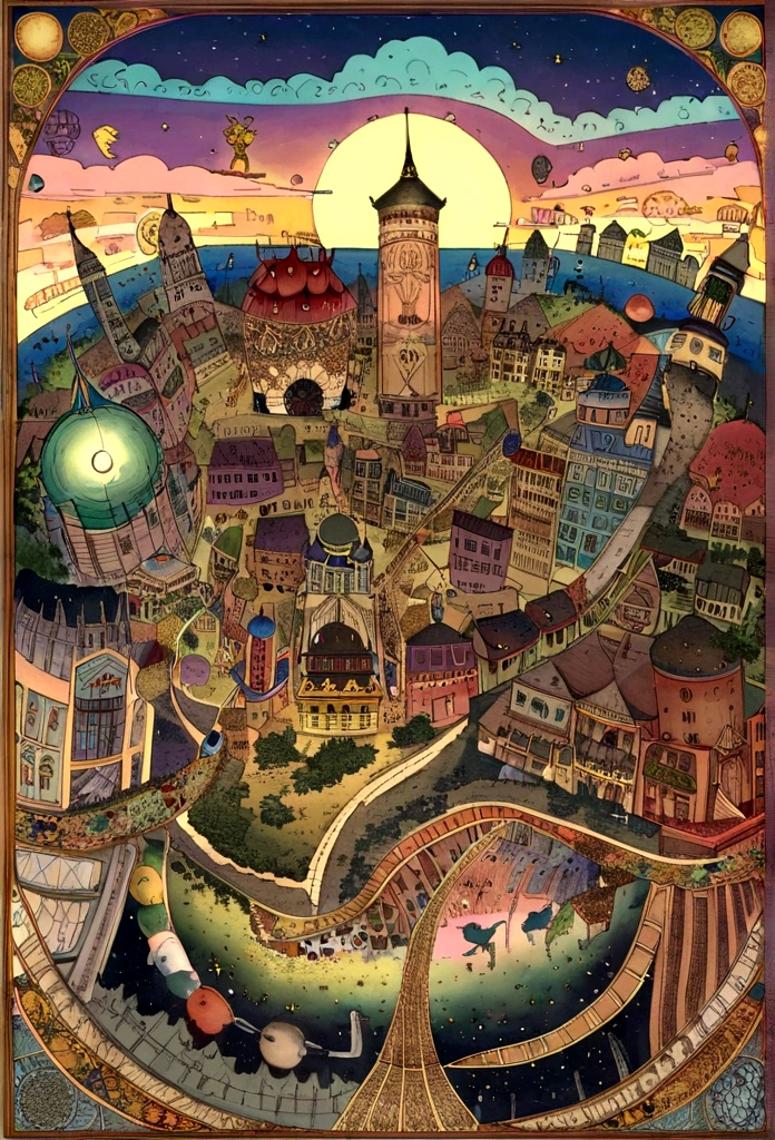 City at Dawn, Darkness flows through the world, The World of the Golden Moon and the Dragon of Dawn, A city that doesn't exist, A dead end in life's timeline ,