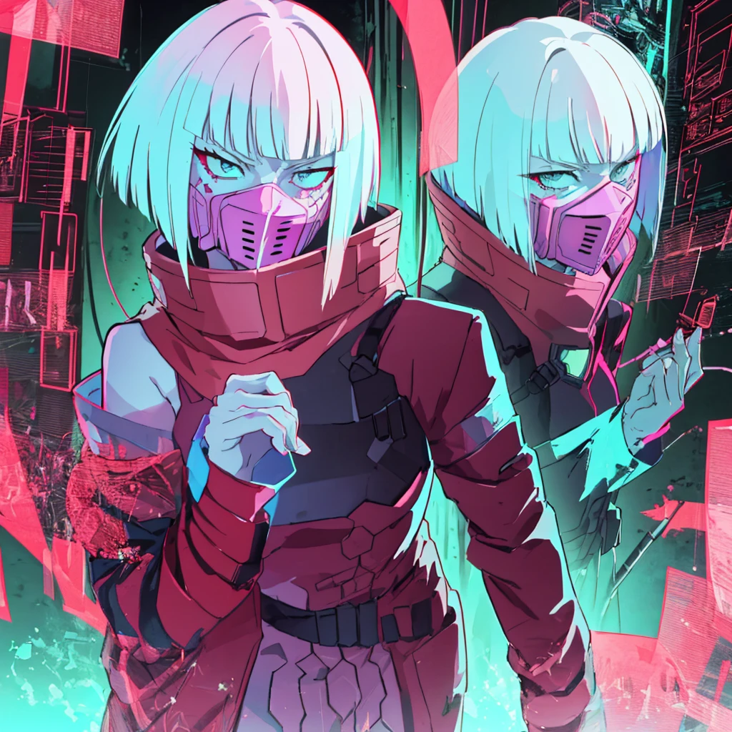 AI Art Prompt: Kiwi from Cyberpunk: Edgerunners
Prompt:
A high-resolution, ultra-sharp, 8K anime-style masterpiece portrait of Kiwi, the dangerous and skilled netrunner from Cyberpunk: Edgerunners.
Kiwi is depicted as an extremely tall and slender woman with a striking appearance. She wears a long, flowing red jacket that billows dramatically around her. Her face is obscured by a distinctive red mask that covers the lower half, revealing only her intense, piercing eyes.
Kiwi's body is heavily modified with cybernetic implants, including a spiderweb tattoo motif and glowing blue implants in her nipples and pubic area. Her skin has a pale, almost translucent quality, accentuating her otherworldly, cyberpunk aesthetic.
The portrait captures Kiwi's fierce, intimidating presence, with a level of detail and realism that makes the image feel like a true masterpiece of anime-inspired digital art.
