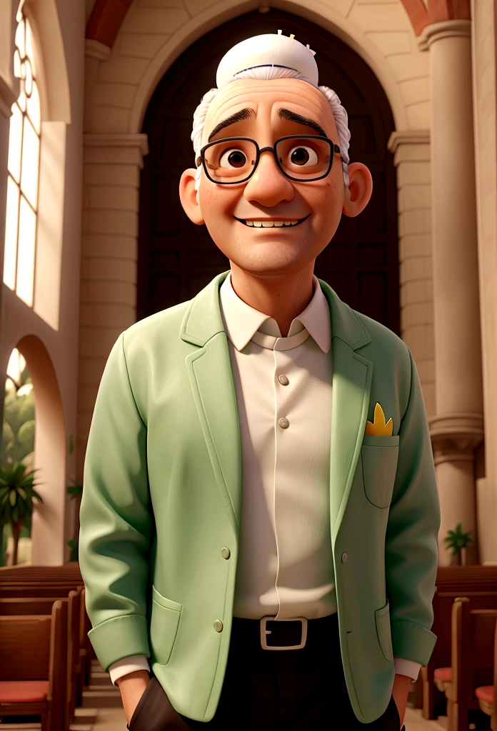 Lollipop leaves with Father José Pedro to work with him in the church,