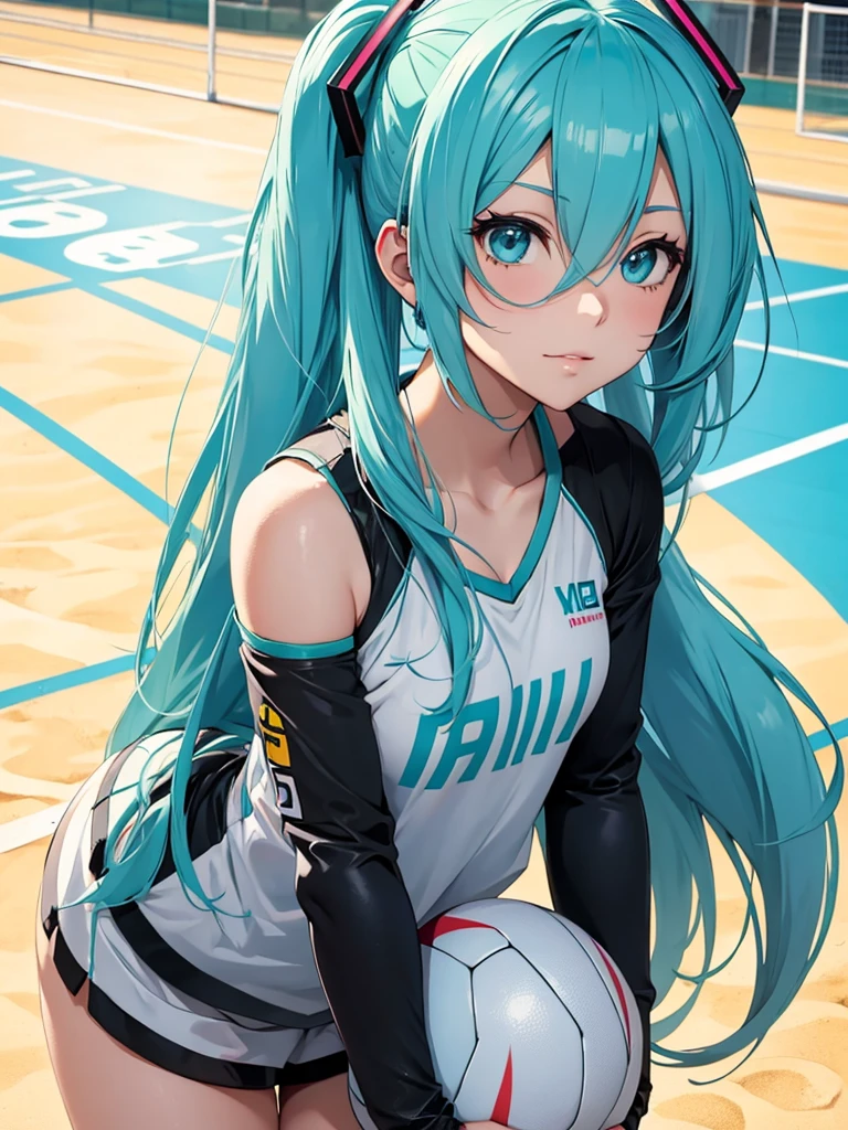 Hatsune miku, playing voleiball
