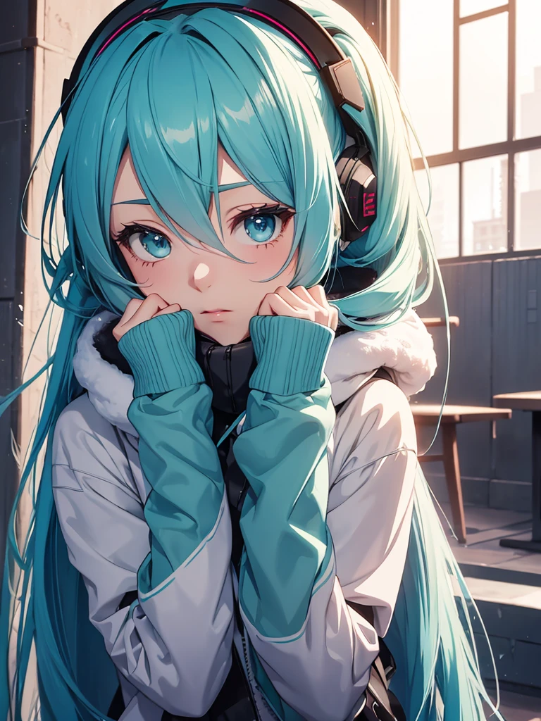 Hot Hatsune Miku, winter wear, kissing