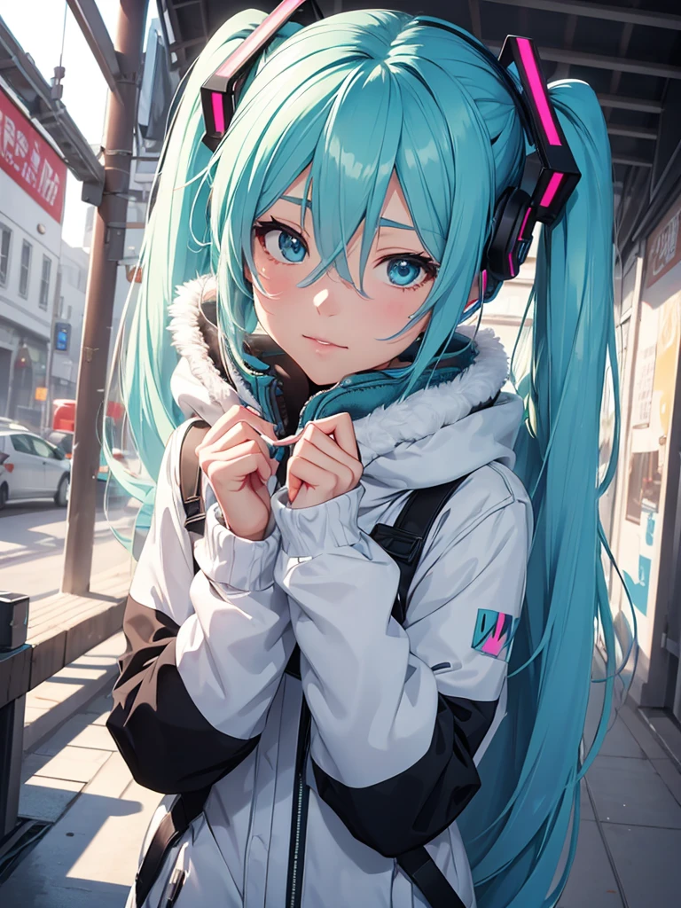 Hot Hatsune Miku, winter wear, kissing