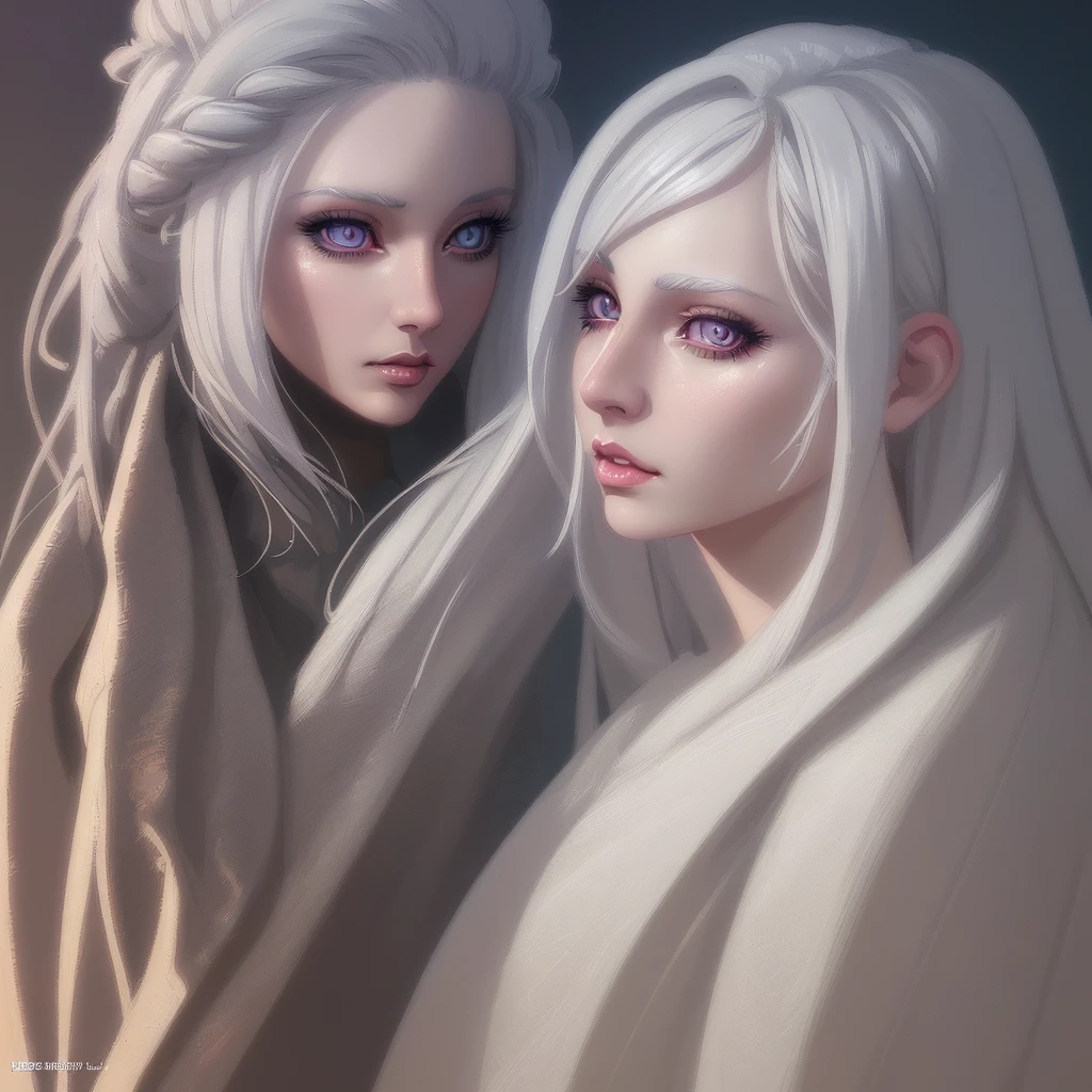 1 anime woman, beautiful detailed eyes, beautiful detailed lips, extremely detailed face, long eyelashes, beautiful white hair, medical coat, medium shot hips up, realistic, photorealistic, 8k, best quality, masterpiece, vivid colors, studio lighting, cinematic lighting, digital painting, digital art, concept art