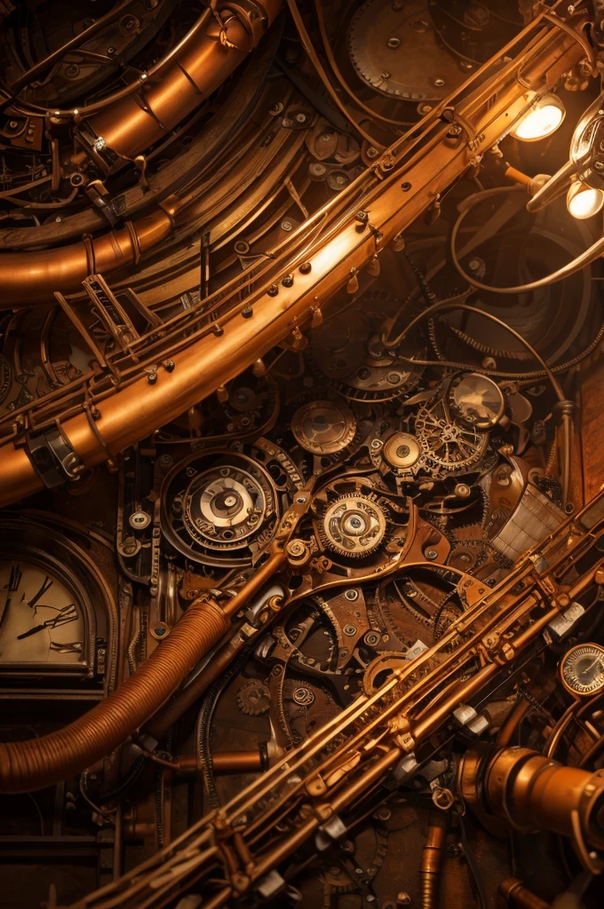wallpaper,3840×2400 pixels,mechanical,steampunk,huge,No people,warm color,,Piping,complicated,Full screen