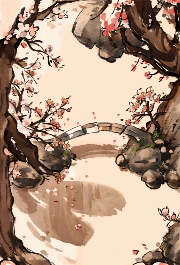 (number),(best quality), Peaceful Japanese garden, Cherry Blossoms, Koi Pond, 