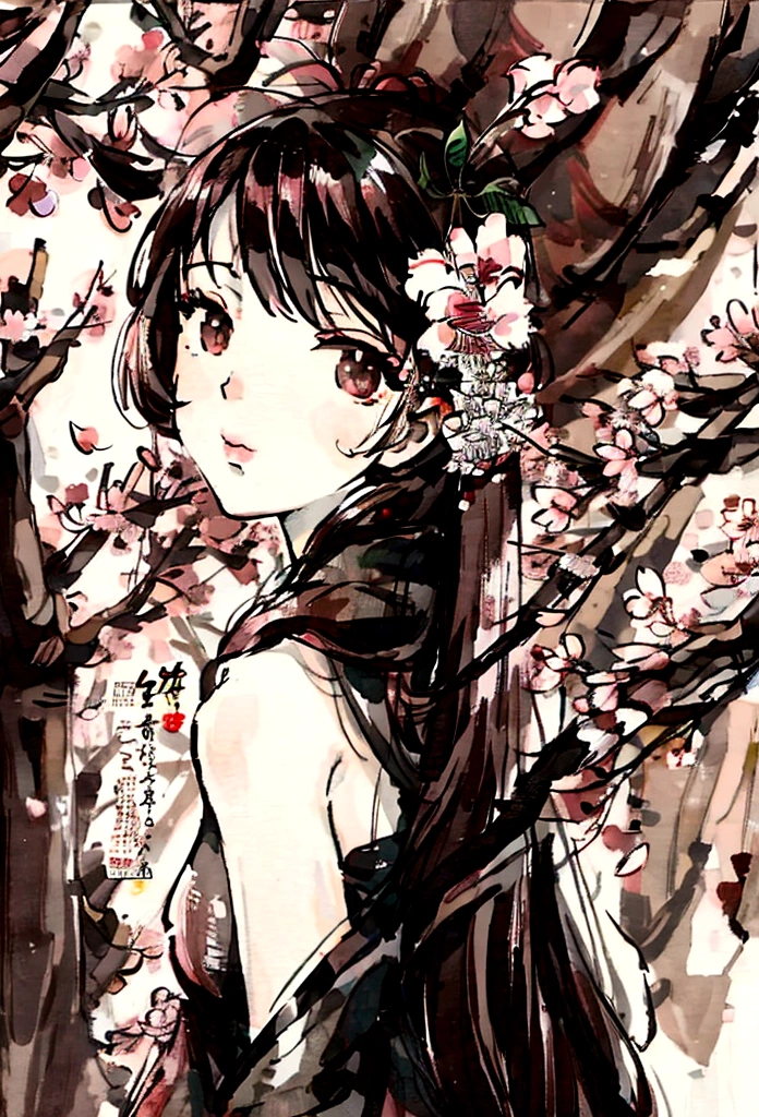 (number),(best quality), forest,Cherry Blossoms