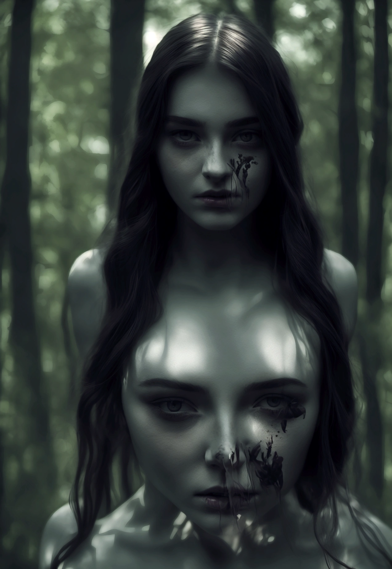 (best quality), NSFW, (Masterpiece), (High definition), (Cinematic lighting), 1girl, shadow walker, forest