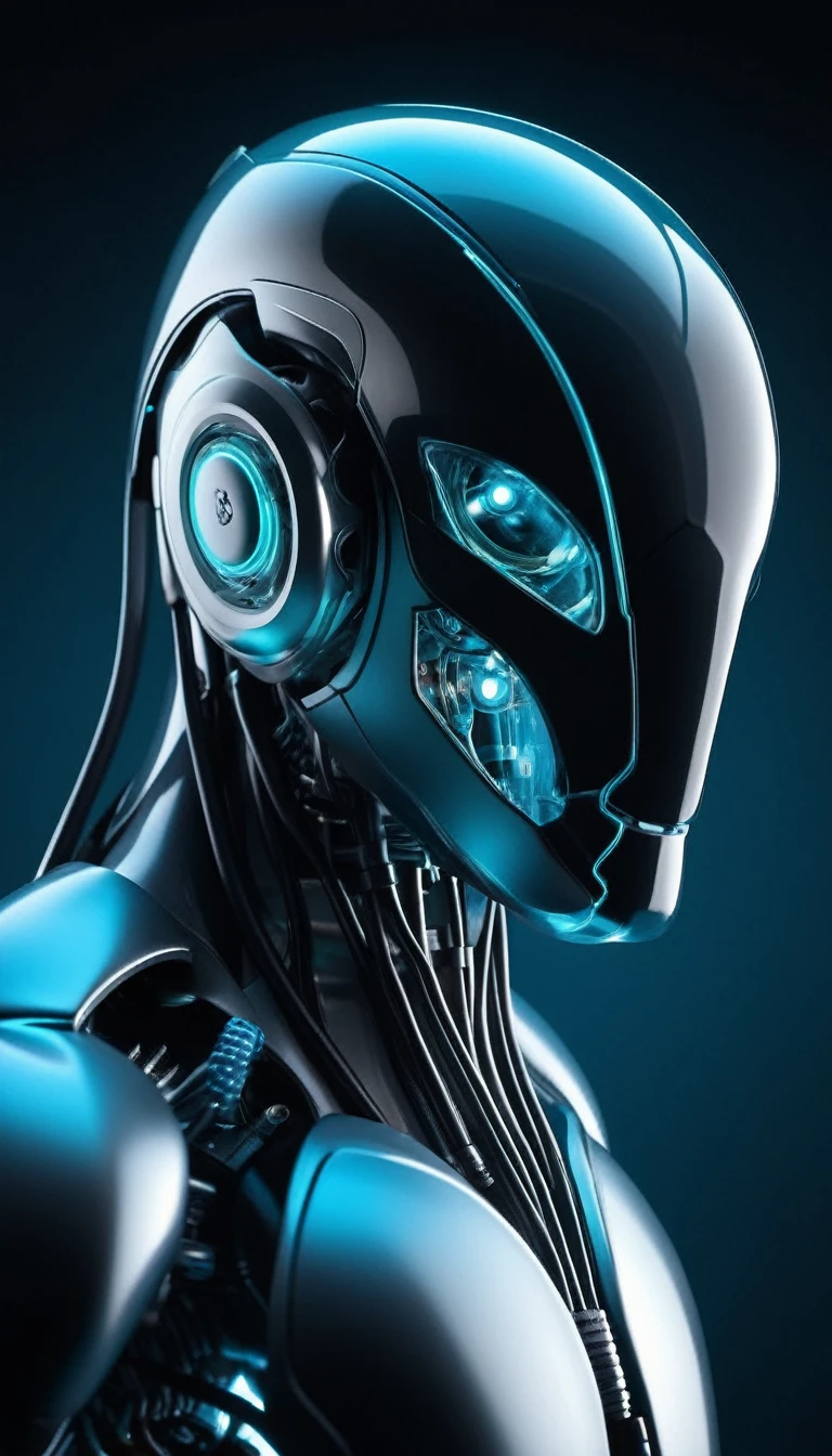 Translucent movie stills (Dolphin as a cybernetic robot:1.5), (Glowing Veins:1.3) (The cable enters the body, circuit:1.3), Very detailed, Vignette, Very detailed, High budget, Bokeh, Sulky, amazing, nice, Film Grain, granular、Swimming in the ocean、Dolphin in its purest form