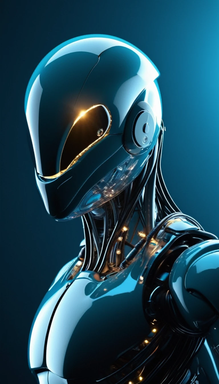 Translucent movie stills (Dolphin as a cybernetic robot:1.5), (Glowing Veins:1.3) (The cable enters the body, circuit:1.3), Very detailed, Vignette, Very detailed, High budget, Bokeh, Sulky, amazing, nice, Film Grain, granular、Swimming in the ocean、Dolphin in its purest form