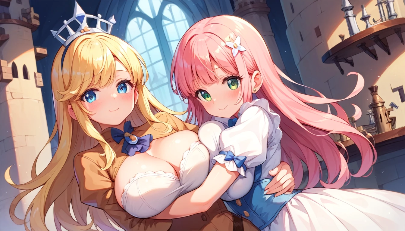 ((multiple girls:1.3)), ((moe style:1.3)), ((cowboy suit:1.3)), ((hugging:1.3)), ((revolver:1.3)), ((castle town:1.3)), ((large breasts:1.3)), ((centerfold:1.3)), ((extremely feminine:1.3)), perfect hands, ((perfect face)), ((extremely cute:1.3)), ((masterpiece)), ((8k)), ((best quality)), ((beautiful)), ((extremely detailed:1.3)) , ((absurdres)), AddXL, ((score_9:1.3)), ((score_8_up:1.3)), ((score_7_up:1.3)),