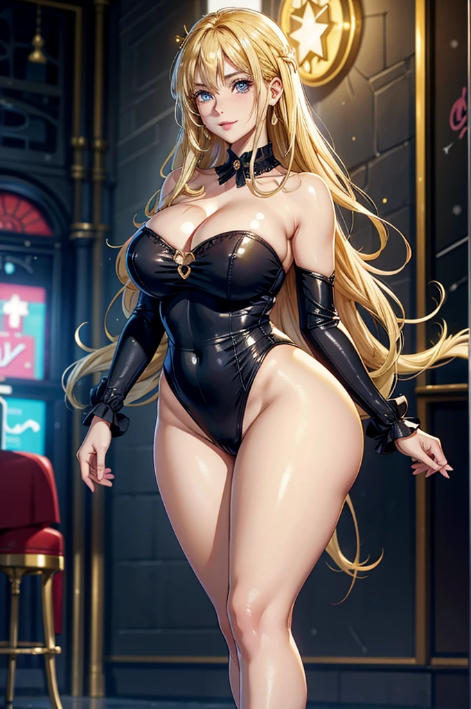 a voluptuous sexy busty mother who is incredibly and extremely sexy cute pretty voluptuous beautiful pretty curvy busty hot sexy with an extremely shiny glass SNOW FAIR WHITE LUSH SILKY soft, lozano, Plump, piel brillante y escote redondo perfect y su LOCA y apretada figura de reloj de arena perfecta, her hips wide and soft, and his skinny arms, lozanos, soft and plump and her big ass, suave, Chubby, perfect, round and thick with its shiny round and plump neckline SNOW FAIR LUSH, slightly visible through her dress and her bright blonde shoulders along with her long shiny GOLDEN YELLOW BLONDE hair untangled and open hiding one of her eyes with her incredibly divine cute smile and her irresistible gaze., kind and gentle with her extremely cute face with her big bright dazzling blue eyes and her shiny black eyelashes and her two bright pink blushes and her bright pink puffy lips on her face and her bright pink nails, looking at the viewer. The woman has no wrinkles., No tattoos, there are no signs of anything that is not unattractive, but simply an absolute beauty, irresistible and otherworldly divine given by God, that possesses the most irresistible charm and beauty in the entire history and future of humanity, since she is the peak and the epitome of the elegance and femininity of a woman and her madness..., Impossible, and unimaginable levels of beauty that women have, The woman stands tall in a sexy and seductive feminine pose while wearing a bright yellow dress that covers the entire body, which is long, tight and with a revealing neckline, wearing a white off-the-shoulder sweater and shiny brown high heels along with a red ribbon and a small. stars and a small jewel hanging from her hair with a gold jewel in her soft lush snow, clean, tender, suave