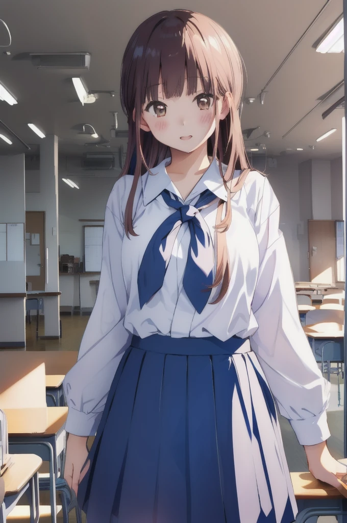 ピンク髪、スカートをたくし上げる、high school girl、Japanese 、classroom、Pull up your skirt、Showing panties、黒いShowing panties、Blushing、ピンク髪