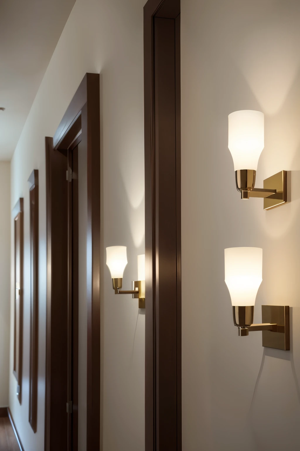 wall with lamps