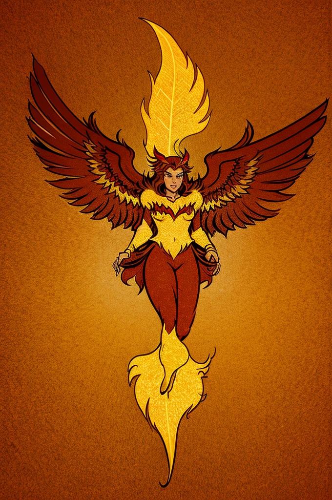 Masterpiece, high quality, perfect anatomy, (intersex anthro phoenix), athletic figure, orange and red feathers, wings on back, solo female, tall, majestic, elegant, stunning, beautiful female, fire and flames, bioluminescence, beak, athletic body, toned, bird legs, golden eyes, piercings, muscular, medium breasts