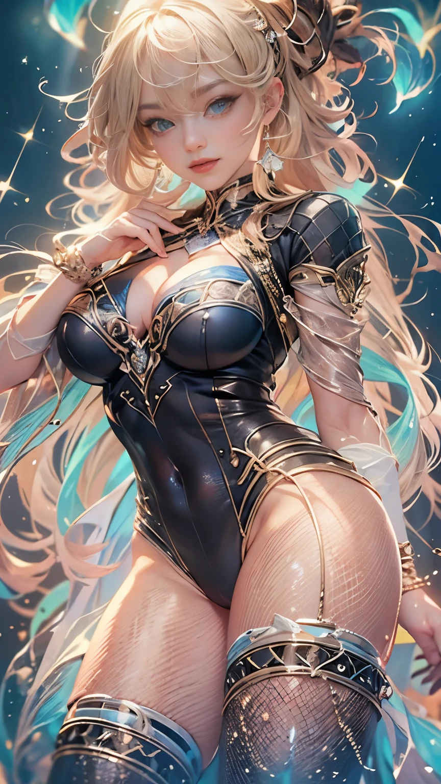 (8K, Highest quality, masterpiece: 1.2), (Realistic, photo Realistic: 1.37), Very detailed, One Girl, Wide viewing angles, Firefly Garden, Small faint lights and flying fireflies, night, lantans, Yasutomo Oka's Painting style, big firm bouncing bust, I can see her cleavage, Intricate details, Splash screen, 8K resolution, masterpiece, A kind smile, Mysterious Background, aura, A gentle gaze, break, blonde, Dynamic sexy pose,