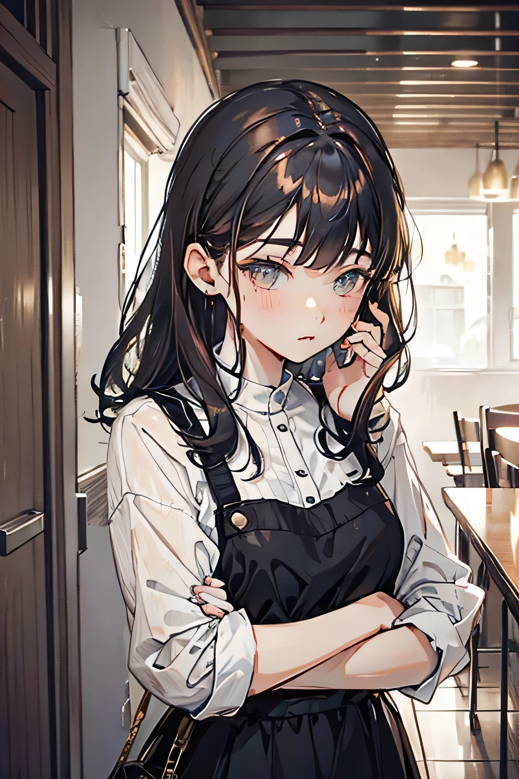 Hair color is brown