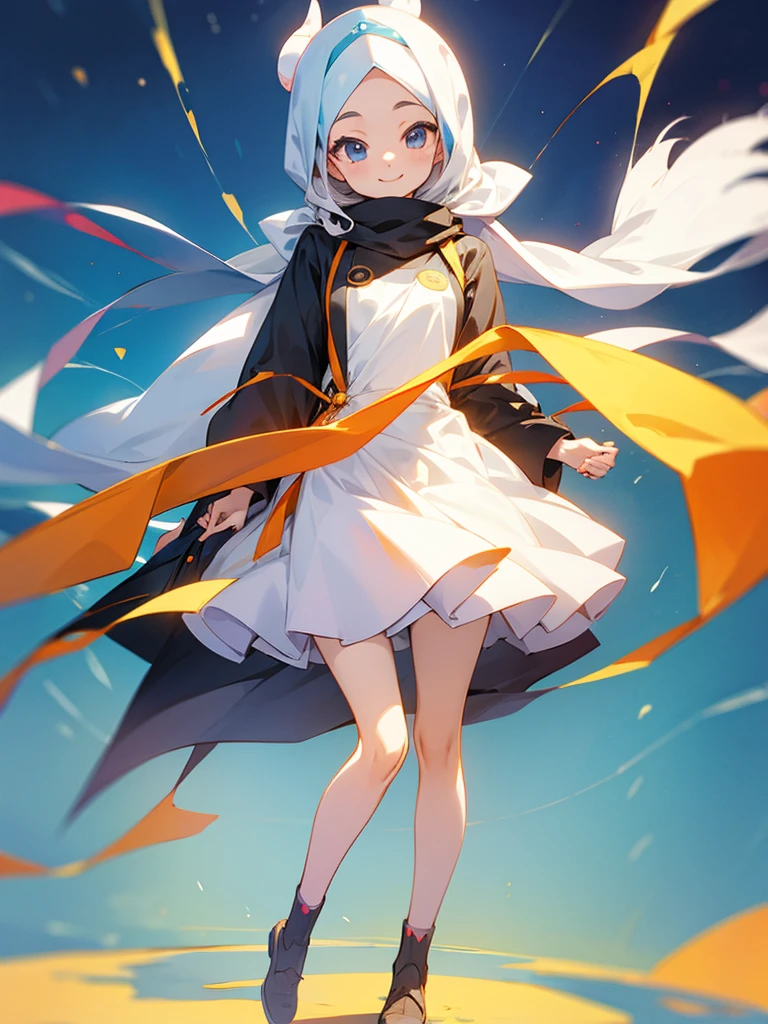 Anime girl, wear hijab, smile face, full body