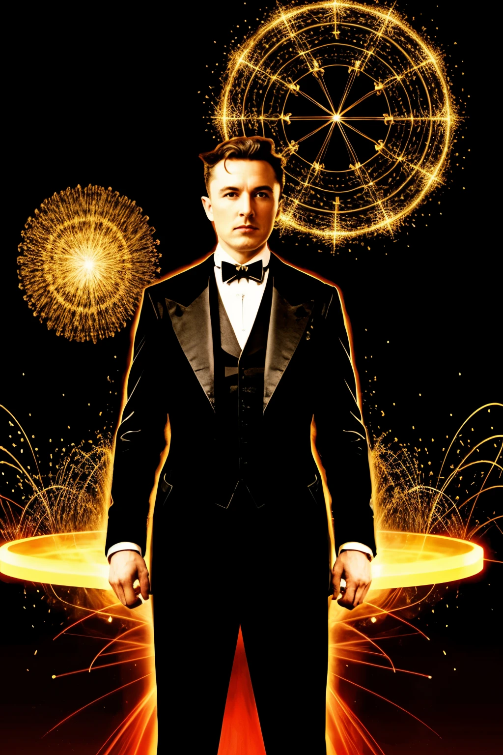 ((4k)), ((Obra maestra)), (detallado), Nicola Tesla, tesla coils background