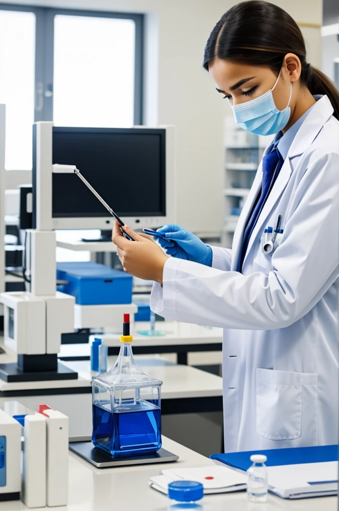 A medical laboratory student studying 