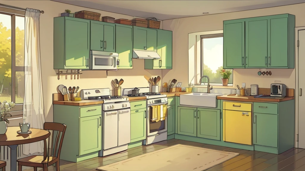 ((best qualityer, work of art)), kitchen, bright sunny