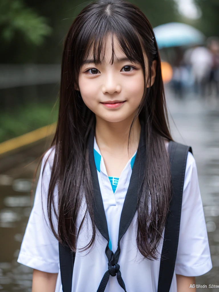 songkran,Wet roads , soaked through,drenched, Dripping, Wet Face,Wet clothes, Wet Skin, Wet Hair,A young woman with a cute face like an idol,chest,chest元が見えるデザインのメイド服,cling,RAW Photos,Genuine,Genuine,High resolution,RAW Photos,masterpiece, Genuineistic, beautiful