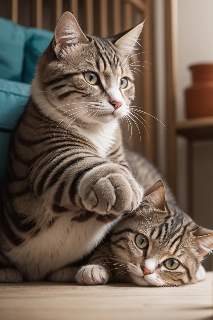 3d thoughtful cat