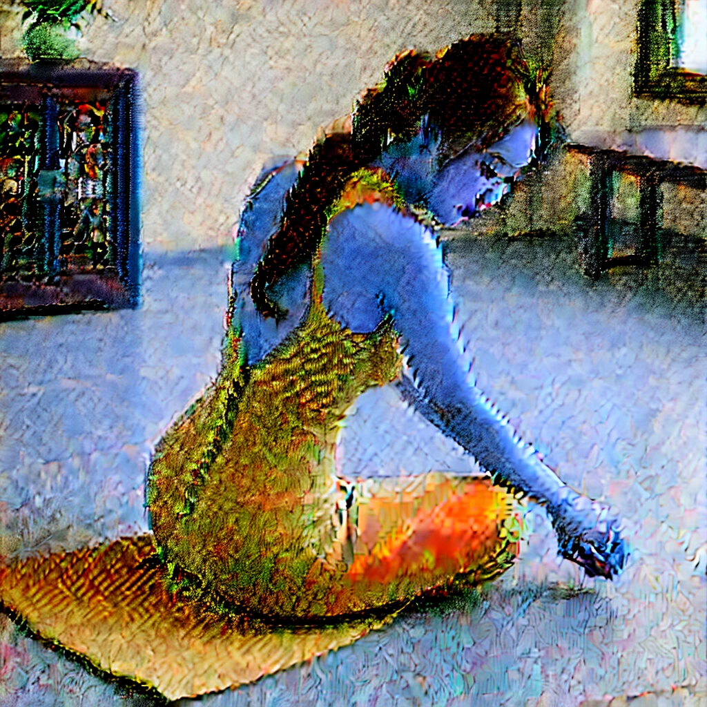 Realistic, high quality, Chinese woman wearing a maxi bodycon dress, knit dress, seated on knees on floor, bending over, rear view