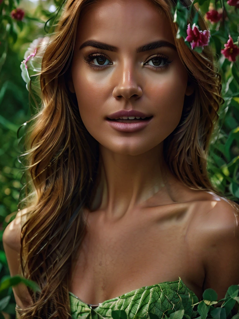 Generate an extremely photorealistic image of a gorgeous professional female Instagram influencer model with long reddish-blonde hair, captivating eyes, sitting in a lush garden, surrounded by blooming flowers, wearing a flowy dress, and looking serene. The scene should feature lifelike textures and details, with the soft lighting of the afternoon sun illuminating her serene expression and the vibrant, blooming flowers. Keywords: 64K, photorealistic, UHD, hyper-detailed, HDR, professional photography, realistic rendering, lifelike, serene, blooming flowers.
Keywords: Photorealistic, Cinematic, full-body portrait, gorgeous professional female Instagram influencer model, long reddish-blonde hair, captivating eyes, meticulously rendered, textures, realistic lighting and shadows, cinematic composition, lifelike, immersive, beauty.