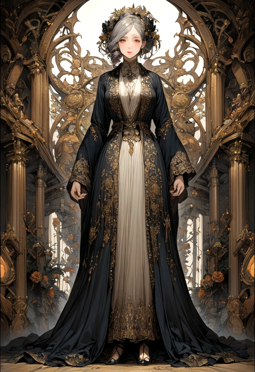 A middle-aged woman&#39;s full body picture