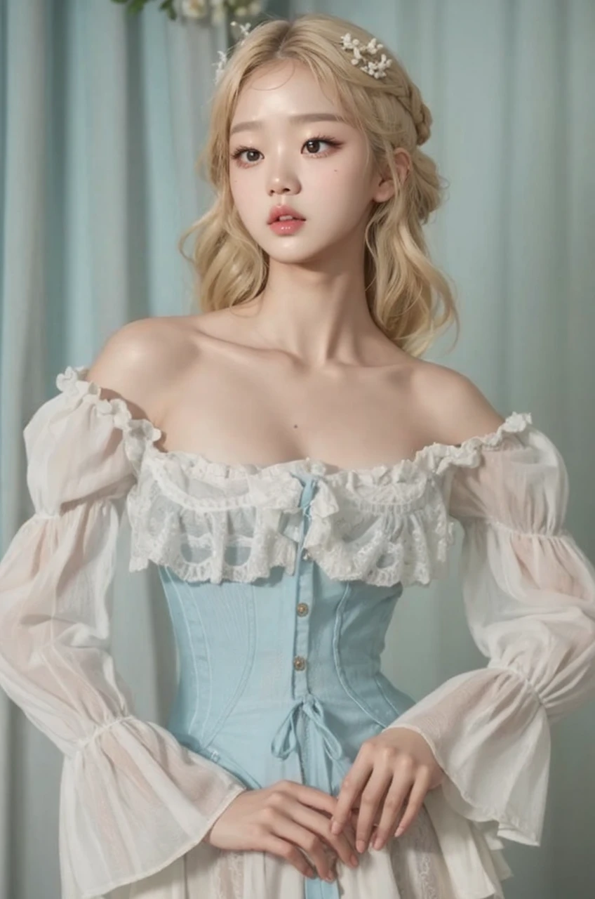Wonyoung from IVE face, foto realista, ultra HD, 8k, big juicy lips