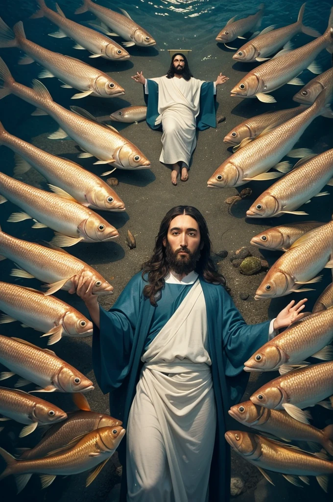 Multiplication of fish Jesus