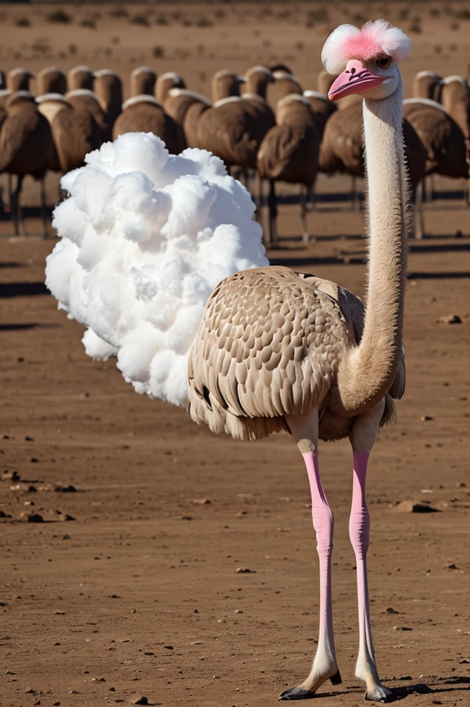 Believe me an ostrich, its body is made of cotton candy, its legs and head are made of chocolate.