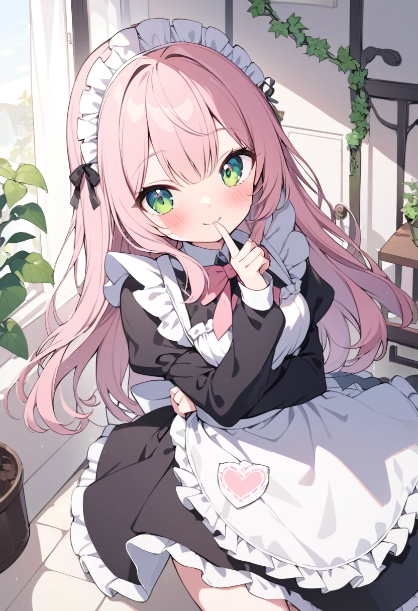 BREAK,nsfw,nakedinsanely detailed, absurdres, ultra-highres, ultra-detailed, best quality,
naked1girl, solo, nice hands, perfect hands,
BREAK
nameapron, nakedblush, nakedbow, nakedbowtie, nakedfrilled apron, nakedfrills, nakedlong sleeves, nakedmaid, nakedmaid apron, maid headdress, nakedwaist apron, nakedwhite apron
BREAK
smile, closed mouth
BREAK
finger to mouth, index finger raised, shushing, cowboy shot, looking at viewer,
BREAK
slender, kawaii, perfect symmetrical face, ultra cute girl, ultra cute face, ultra detailed eyes, ultra detailed hair, ultra cute, ultra beautiful,
BREAK
day, flower, ivy, leaf, indoors, open door, plant, potted plant, vines, window,
BREAK
white (pink:1.2) hair, green eyes, long hair, medium breasts, bangs, eyebrows visible through hair,