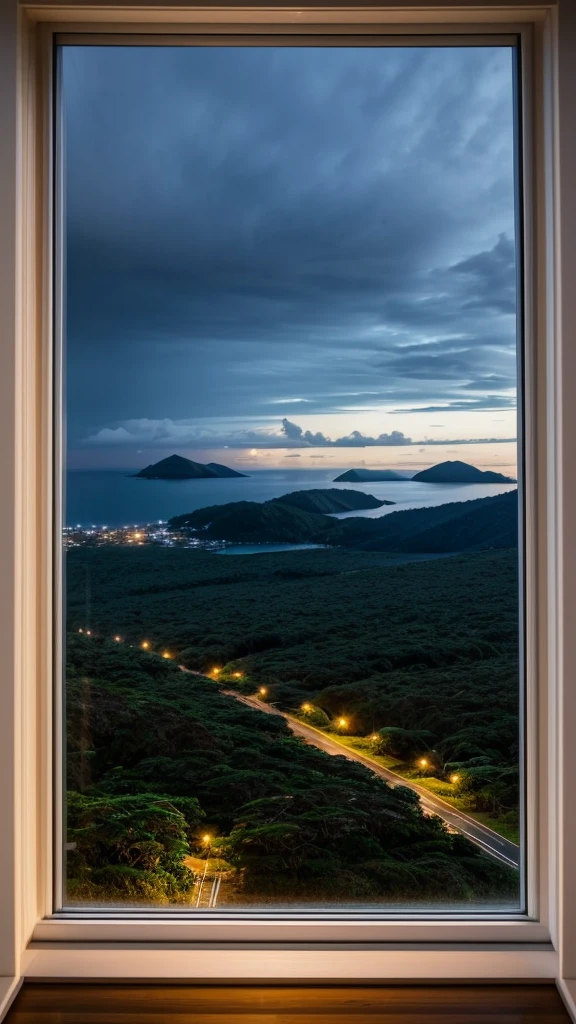 Southern Island　Rainy scenery seen from the window　Night view