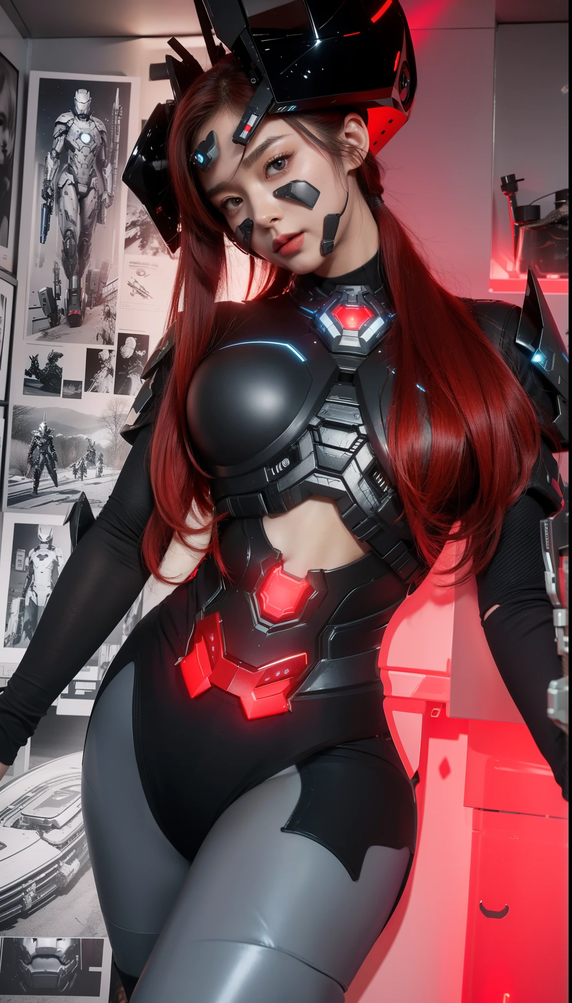 Futuristic high-tech style,best quality,Fairy Skin,(every time :1.2),eternal,Very detailed,Practical,high quality,Light,Light线追踪,Ultra HD,Upper Body, Future Iron Man Mech,shooting,Battery,Transmitter,Large caliber artillery,Rostlan 8K,Mecha Cyber Armored Girl,Wearing a cyberpunk technology helmet,Star Armor Helmet,With breathing Light,The armor of the future shines,Armed Cannon,High-tech armor,helmet,Surrealism,future technology,Open hands,Mechanical bracers,Nano Warframe