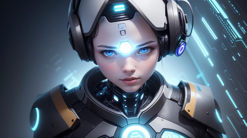 "Generate an illustration of artificial intelligence (AI). The background should depict how AI makes life more convenient, emphasizing technology, innovation, and information security. No text on the image. The photo style should be minimalistic, sci-fi, bright, and natural in color."