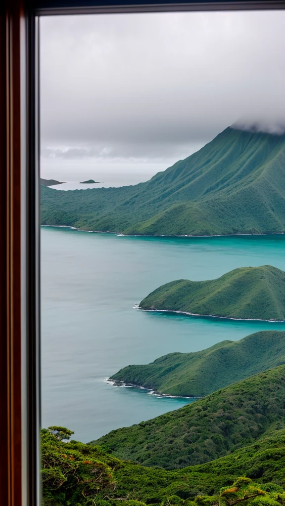 Southern Island Rainy scenery seen from the window
