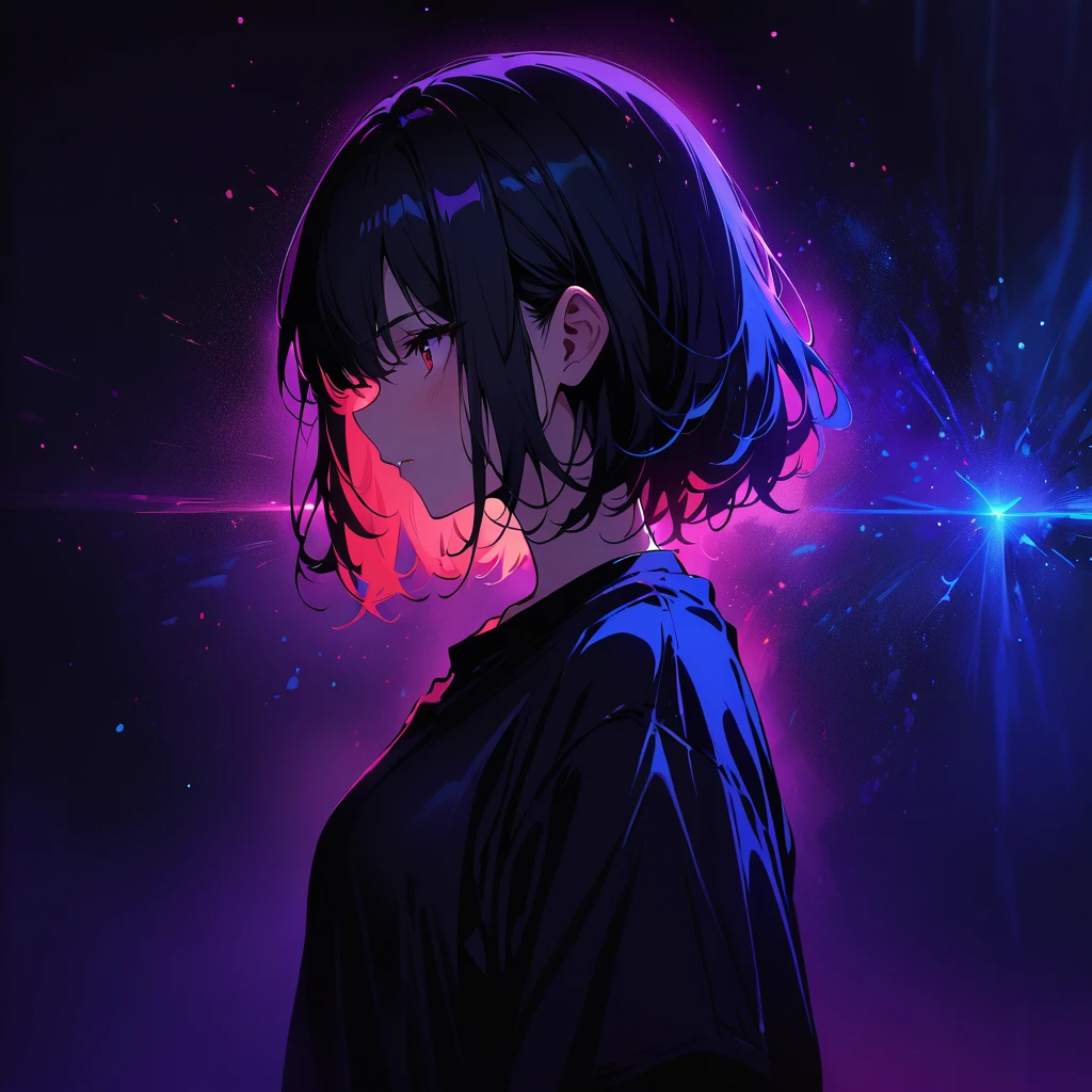 (masterpiece, best quality:1.2),rays of black light, 1 girl, Solitary