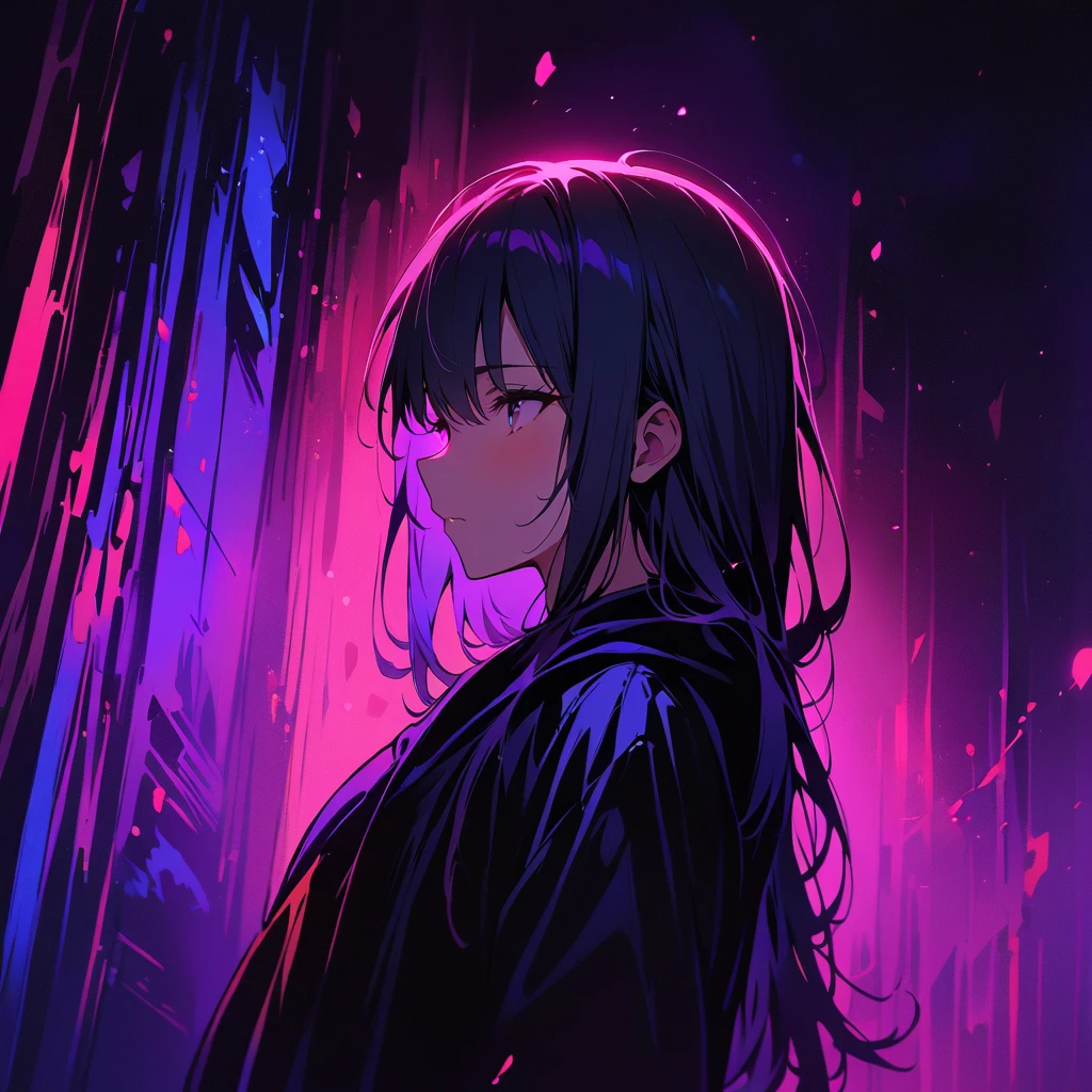 (masterpiece, best quality:1.2),rays of black light, 1 girl, Solitary