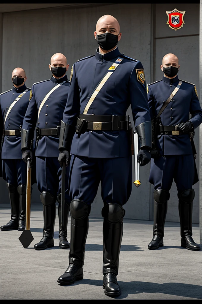 Generate a logo "line of guards and imperium security"