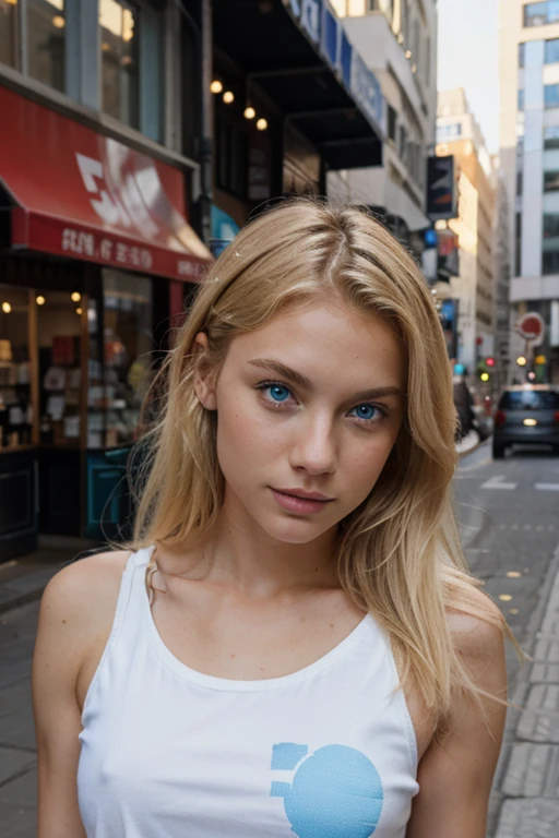  19 year old blonde with blue eyes in the city 