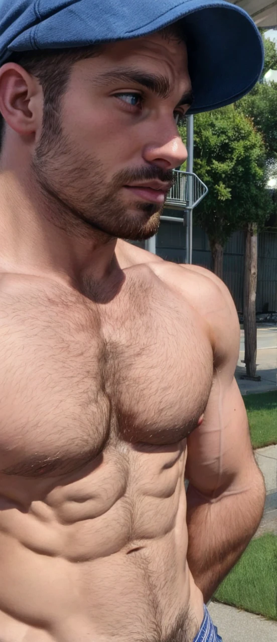 Male, hairy, muscular, big pecs, hairy chest