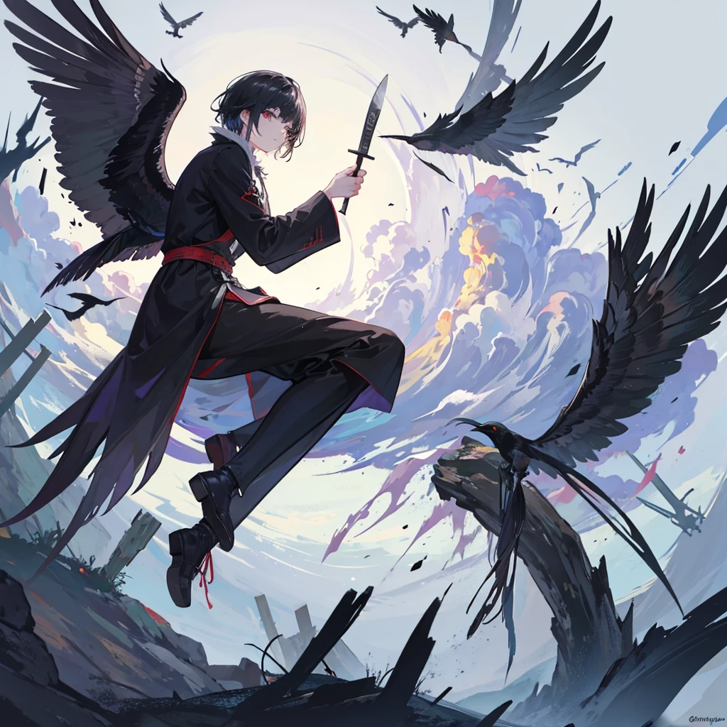pilgrim,crow,Apparition,wing,Long knife
