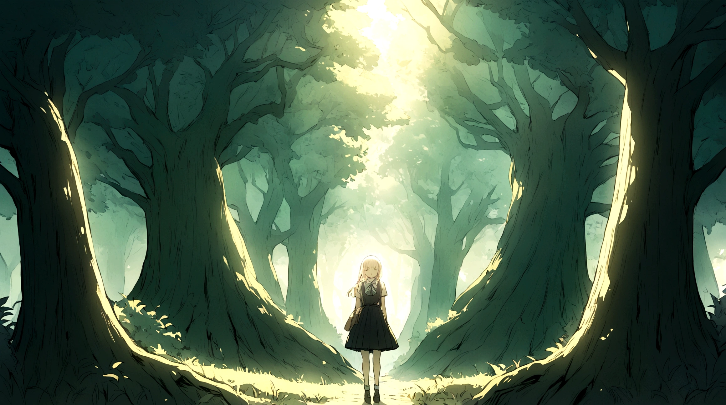 one,Sleep in a tree,Dense forest,Big Tree,Morning Sunshine