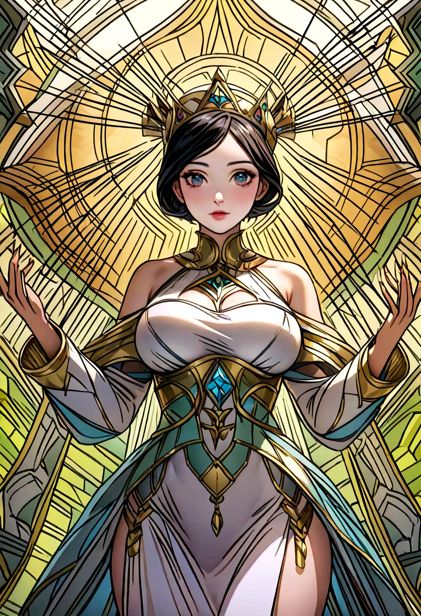 ((masterpiece,)),(( Highest quality,)),Highly detailed CG 8K wallpaper,Bright colors,Dramatic Light,photoreal whole body  fantasy art game art character oil painting by Amano Yoshitaka    Thick acrylic illustration on pixiv, whole bodyポートレート, Light background, Iridescent colors,Watery eye, Beautiful Face, White Feather, gauze latex, transparent elegant clothes, CG, laser, Iridescent, hologram, blur chiaroscuro, Wow, Sakimi-chan, Yoji Shinkawa, and Serafleur, gold white silver, Soft Focus,sacred movie edge, chiaroscuro 8K,white and gold art illustration,In an innocent child-like style,VRay Tracing, dark and gloomy designer,    Fancy costumes,Realistic ultra-detail, Oku art,Giant resin chess pieces tower over the paper art., like, Anime Wallpaper, Wall Art, White flower, In the style of Guo Pei, Detailed portrait, Silver and gold, multidimensional shading, detailed character design, Fantastic composition, Multi-layer structure, Carefully made, Ultra-high resolution, Ultra high transparency, Ultra high HD quality, Sharpness, Sharp details, Sharp details, 8K,
Mature Woman,Mature Woman,Tall body,A tense shot(Huge breasts:1.0),whole body,Outdoor Chessboard