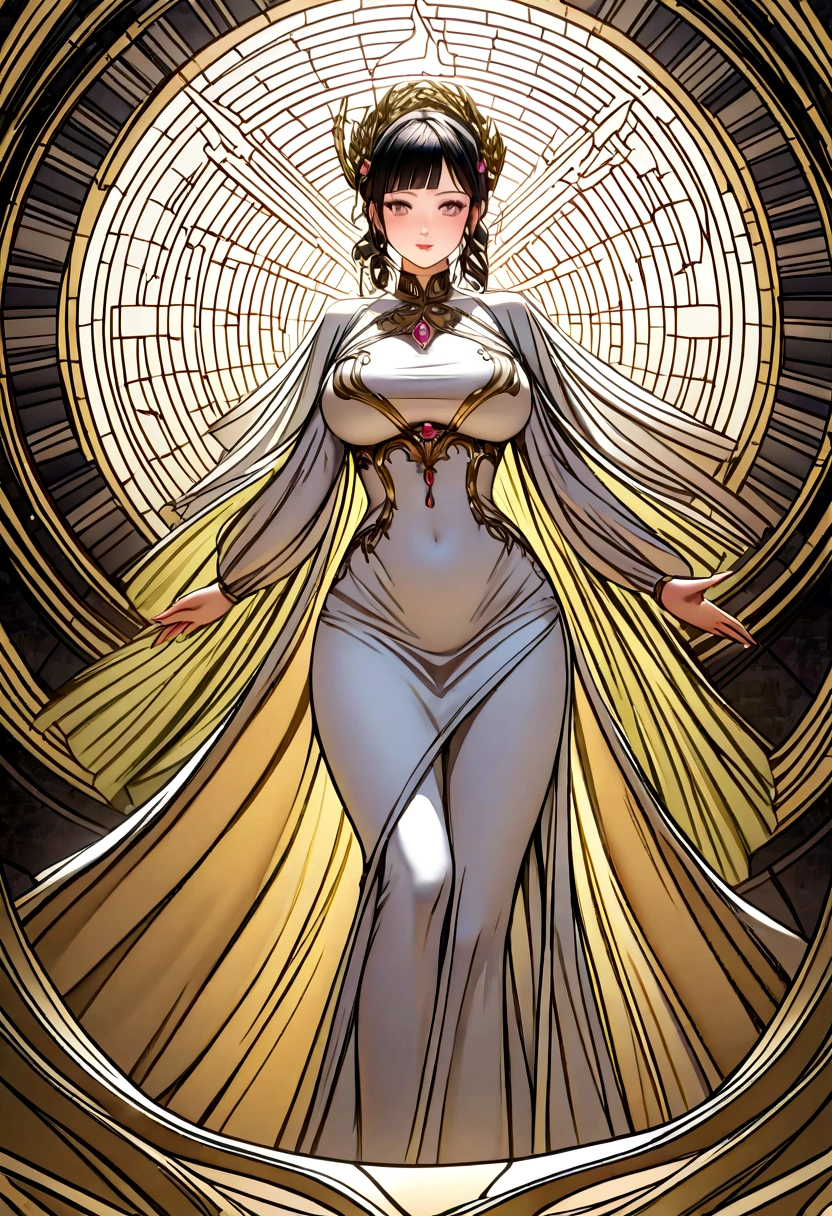 ((masterpiece,)),(( Highest quality,)),Highly detailed CG 8K wallpaper,Bright colors,Dramatic Light,photoreal whole body  fantasy art game art character oil painting by Amano Yoshitaka    Thick acrylic illustration on pixiv, whole bodyポートレート, Light background, Iridescent colors,Watery eye, Beautiful Face, White Feather, gauze latex, transparent elegant clothes, CG, laser, Iridescent, hologram, blur chiaroscuro, Wow, Sakimi-chan, Yoji Shinkawa, and Serafleur, gold white silver, Soft Focus,sacred movie edge, chiaroscuro 8K,white and gold art illustration,In an innocent child-like style,VRay Tracing, dark and gloomy designer,    Fancy costumes,Realistic ultra-detail, Oku art,Giant resin chess pieces tower over the paper art., like, Anime Wallpaper, Wall Art, White flower, In the style of Guo Pei, Detailed portrait, Silver and gold, multidimensional shading, detailed character design, Fantastic composition, Multi-layer structure, Carefully made, Ultra-high resolution, Ultra high transparency, Ultra high HD quality, Sharpness, Sharp details, Sharp details, 8K,
Mature Woman,Mature Woman,Tall body,A tense shot(Huge breasts:1.0),whole body,Outdoor Chessboard