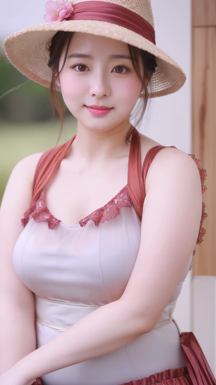 ((cute japanese girl、beautiful japanese girl obese、1 girl obese、clear、19 years old、poneyTail、Highly detailed face and skin texture、refinement、super detailed face、ultradetailed eyes、blusher、blush、cheek、Pink cheeks、close up of a woman、bustup、Face facing front、Body facing front、looking at the camera、front、cute、smooth white skin、Transparent skin texture、))、(dark brown hair、bangs)、Beautiful Women obese in Perfect Style：1.4、Japan models、young gravure idol、Young cute gravure idol、Realistic young gravure idol、sophisticated gravure idol、((highest quality、8K、masterpiece:1.3、１Photo))、(4K、RAW photo、highest quality)、(realistic、Photo realistic:1.37)、Place a person across the screen、Natural light、upper body and head、